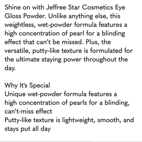 NIB ✨️Jeffree Star✨️ Eye Gloss Powder-select from 4 colors - Picture 16 of 16